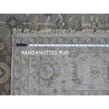 Load image into Gallery viewer, 8&#39;2&quot;x16&#39;3&quot; Gray and Ivory, Hand Knotted, Karajeh Design with Geometric Medallion, Pure Wool, Gallery Size Oriental Rug FWR504972