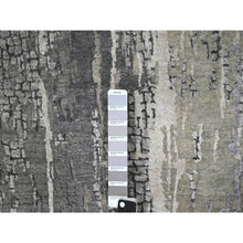 Load image into Gallery viewer, 2&#39;9&quot;x19&#39;9&quot; Rustic Gray, Persian Knot, Abstract with Mosaic Design, Wool and Silk, Hand Knotted, Dense Weave, XL Runner Oriental Rug FWR507102