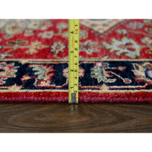 Load image into Gallery viewer, 2&#39;7&quot;x19&#39;10&quot; Crimson Red with Pastel Black, Hand Knotted Karajeh Design with Tribal Medallions, Pure Wool, XL Runner Oriental Rug FWR507108