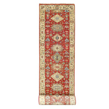 Load image into Gallery viewer, 2&#39;9&quot;x15&#39;10&quot; Auburn Red, Hand Knotted, Natural Wool, Karajeh Design, Soft to the Touch Pile, XL Runner Oriental Rug FWR507120