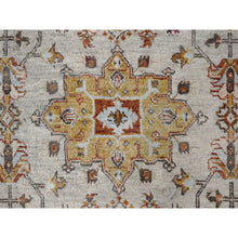 Load image into Gallery viewer, 8&#39;1&quot;x8&#39;1&quot; Goose Gray, Pure Wool, Hand Knotted, Karajeh Design with Tribal Medallions, Round Oriental Rug FWR508152