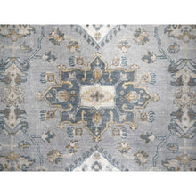 Load image into Gallery viewer, 6&#39;2&quot;x6&#39;2&quot; Medium Gray, Karajeh and Geometric Design, Pure Wool, Hand Knotted, Square Oriental Rug FWR508224