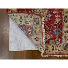 Load image into Gallery viewer, 2&#39;9&quot;x11&#39;10&quot; Fire Brick Red, Hand Knotted, Karajeh with Geometric Medallions Design, Pure Wool, Runner Oriental Rug FWR508254