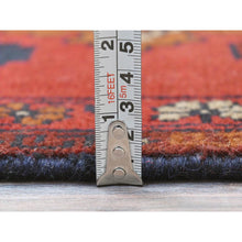 Load image into Gallery viewer, 1&#39;10&quot;x3&#39;3&quot; Cherry Red, Afghan Andkhoy with Geometric Pattern, Organic Wool Hand Knotted, Oriental Rug FWR511044