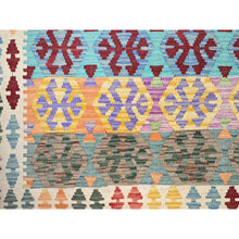 Load image into Gallery viewer, 10&#39;1&quot;x13&#39;10&quot; Colorful, Reversible, Flat Weave, Hand Woven, Soft Wool, Afghan Kilim with Geometric Pattern, Vegetable Dyes, Oriental Rug FWR514524