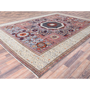 8'10"x12' Candy Red, Natural Wool, 200 KPSI, 14th Century Mamluk Dynasty Pattern, Vegetable Dyes, Hand Knotted, Oriental Rug FWR515226