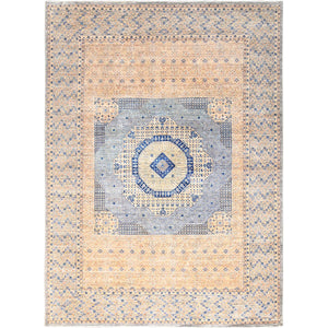 9'10"x13'10" Almond Brown, 14th Century Mamluk Dynasty Pattern, 200 KPSI, Vegetable Dyes, Soft Wool, Hand Knotted, Oriental Rug FWR515238