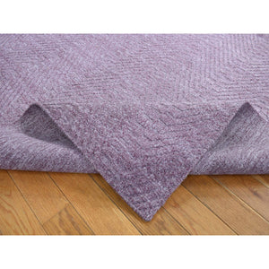 8'x10'1" Liserian Purple, Hand Loomed, Pure Wool, Tone on Tone, Oriental Rug FWR522120