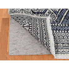 Load image into Gallery viewer, 9&#39;x12&#39;3&quot; Vista White, Hand Knotted, Tone on Tone, Pure Silk and Textured Pile, Small Repetitive Design Within A Larger Scale Geometric Motif, Oriental Rug FWR522474