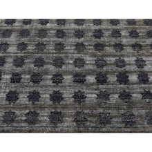Load image into Gallery viewer, 9&#39;x12&#39; Owl Gray, Sheared Low, Distressed Silk, Repetitive Flower Design, Hand Knotted, Oriental Rug FWR522726