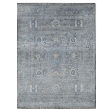 Load image into Gallery viewer, 8&#39;8&quot;x11&#39;10&quot; Columbia Blue, Silk with Textured Wool, Hi-Low Pile, Mamluk Dynasty Design, Hand Knotted, Oriental Rug FWR522858