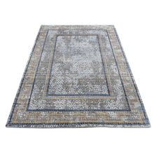 Load image into Gallery viewer, 5&#39;2&quot;x6&#39;10&quot; Blue Gray, Silken, Roman Mosaic Design, Hand Knotted, Oriental Rug FWR522936