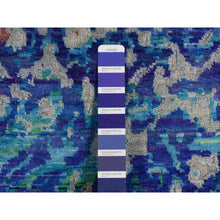 Load image into Gallery viewer, 5&#39;1&quot;x7&#39; Sapphire Blue, THE PEACOCK, Sari Silk, Hand Knotted, Oriental Rug FWR523014