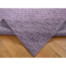 Load image into Gallery viewer, 5&#39;x7&#39; Twilight Lavender Purple, Tone on Tone Design, 100% Wool, Hand Loomed, Oriental Rug FWR523050