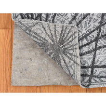 Load image into Gallery viewer, 5&#39;6&quot;x7&#39;9&quot; Gainsboro Gray, Spider Web Design, Tone on Tone, Transitional Cross Traditional Design, Wool and Silk, Hand Knotted, Oriental Rug FWR523092