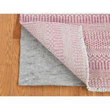 Load image into Gallery viewer, 2&#39;7&quot;x7&#39;9&quot; Blush Pink, Grass Design, Gabbeh, Wool and Silk, Hand Knotted, Runner Oriental Rug FWR523344