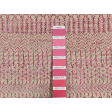 Load image into Gallery viewer, 2&#39;7&quot;x7&#39;9&quot; Blush Pink, Grass Design, Gabbeh, Wool and Silk, Hand Knotted, Runner Oriental Rug FWR523344