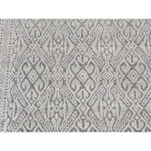 Load image into Gallery viewer, 2&#39;7&quot;x10&#39;4&quot; Nyanza Green, Hand Knotted, Abarasque Design, Tone on Tone, Pure Real Silk with Textured Wool, Runner Oriental Rug FWR523500