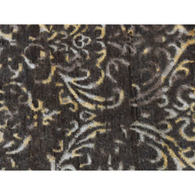 Load image into Gallery viewer, 2&#39;x9&#39;10&quot; Taupe Brown, Hand Knotted, Damask Tone on Tone, Wool and Silk, Runner Oriental Rug FWR523512