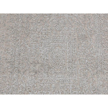 Load image into Gallery viewer, 2&#39;5&quot;x10&#39; Parchment White, Wool and Plant Based Silk, Fine Jacquard Hand Loomed with Erased Design, Runner Oriental Rug FWR523578