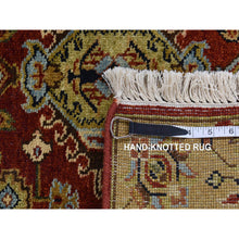 Load image into Gallery viewer, 2&#39;9&quot;x9&#39;9&quot; Sangria Red, Karajeh Design, Pure Wool, Hand Knotted, Runner Oriental Rug FWR523650