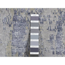 Load image into Gallery viewer, 2&#39;8&quot;x10&#39; Ash Gray, Abstract Galaxy Design, Wool and Silk, Hi-Low Pile, Hand Knotted, Runner Oriental Rug FWR523692