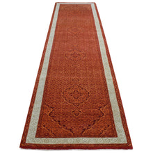 Load image into Gallery viewer, 2&#39;9&quot;x11&#39;10&quot; Pumpkin Orange, Tabriz Mahi, Wool, Dense Weave, Hand Knotted, Runner Oriental Rug FWR523848