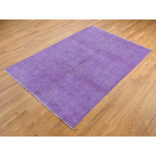 Load image into Gallery viewer, 6&#39;x9&#39; Amethyst Purple, Overdyed Peshawar, Pure Wool, Hand Knotted, Oriental Rug FWR523926