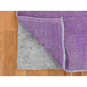 6'x9' Amethyst Purple, Overdyed Peshawar, Pure Wool, Hand Knotted, Oriental Rug FWR523926