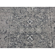 Load image into Gallery viewer, 2&#39;6&quot;x6&#39; Nickel Gray, Broken and Erased with Textured Wool Persian Design, Hand Knotted, Runner Oriental Rug FWR523986