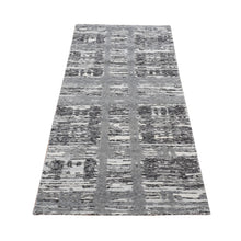 Load image into Gallery viewer, 2&#39;7&quot;x6&#39; Medium Gray, Hand Spun Undyed Natural Wool, Modern Design, Hand Knotted, Runner Oriental Rug FWR524040