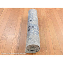 Load image into Gallery viewer, 2&#39;7&quot;x5&#39;9&quot; Agreeable Gray, Galaxy Design, Wool and Silk, Hand Knotted, Runner Oriental Rug FWR524070