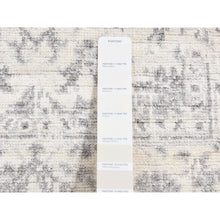 Load image into Gallery viewer, 2&#39;6&quot;x6&#39; Ivory, Broken and Erased Tone on Tone Persian Fish Mahi Pattern, Wool and Silk, Blend, Hand Knotted, Runner Oriental Rug FWR524076