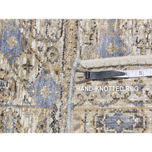 Load image into Gallery viewer, 2&#39;7&quot;x6&#39;1&quot; Chamomile Brown, Silk with Textured Wool, Mamluk Design, Hand Knotted, Runner Oriental Rug FWR524094