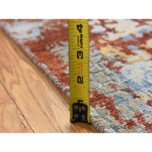 Load image into Gallery viewer, 2&#39;6&quot;x5&#39;10&quot; Goose Gray, Wool and Silk, Abstract with Fire Mosaic Design, Hand Knotted, Runner Oriental Rug FWR524106