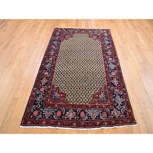 4'4"x7'9" Beaver Brown, New Persian Serab, Camel Hair Full Pile, Pure Wool, Hand Knotted, Oriental Rug FWR524304