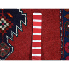 Load image into Gallery viewer, 2&#39;6&quot;x9&#39;3&quot; Alabama Crimson Red, New Persian Hamadan, Pure Wool, Open Field Design, Hand Knotted, Runner Oriental Rug FWR524370