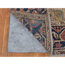 Load image into Gallery viewer, 9&#39;9&quot;x12&#39;6&quot; Daisy White, Antique Persian Serapi Heriz, Even Wear, Hand Knotted, Pure Wool, Sides and Ends Professionally Secured, Cleaned, Harmonizing Color Combination, Oriental Rug FWR524544