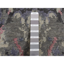 Load image into Gallery viewer, 6&#39;x8&#39;10&quot; Carbon Gray, Abstract Design, Wool and Silk, Hand Knotted, Oriental Rug FWR524574