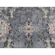 Load image into Gallery viewer, 6&#39;x8&#39;10&quot; Carbon Gray, Abstract Design, Wool and Silk, Hand Knotted, Oriental Rug FWR524574