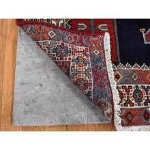 Load image into Gallery viewer, 4&#39;8&quot;x9&#39;7&quot; Millennium Blue, New Persian Hamadan with Large Geometric Elements, Pure Wool, Hand Knotted, Gallery Size Runner Oriental Rug FWR524832