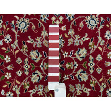 Load image into Gallery viewer, 2&#39;8&quot;x17&#39;10&quot; Burgundy Red, Hand Knotted, Nain with Center Medallion Flower Design, 250 KPSI, Organic Wool, XL Runner Oriental Rug FWR540384