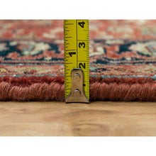 Load image into Gallery viewer, 2&#39;6&quot;x24&#39; Maroon Red, Natural Dyes, Dense Weave, Hand Knotted, Antiqued Fine Heriz Re-Creation, Organic Wool, XL Runner Oriental Rug FWR540564