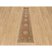Load image into Gallery viewer, 2&#39;7&quot;x18&#39; Rufous Red, Hand Knotted, Natural Wool, Dense Weave, Soft and Plush Pile, Antiqued Tabriz Haji Jalili Design, XL Runner Oriental Rug FWR540642