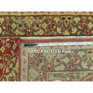 2'7"x18' Rufous Red, Hand Knotted, Natural Wool, Dense Weave, Soft and Plush Pile, Antiqued Tabriz Haji Jalili Design, XL Runner Oriental Rug FWR540642