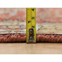 Load image into Gallery viewer, 2&#39;7&quot;x24&#39; Auburn Red, Dense Weave, Antiqued Fine Hand Knotted Soft Pile Heriz Re-Creation, Extra Soft Wool, XL Runner Oriental Rug FWR540654