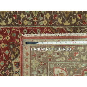 2'8"x16' Turkey Red, Plush Pile, Antiqued Tabriz Haji Jalili Design, Hand Knotted, 100% Wool, Natural Dyes, Dense Weave, XL Runner Oriental Rug FWR540672
