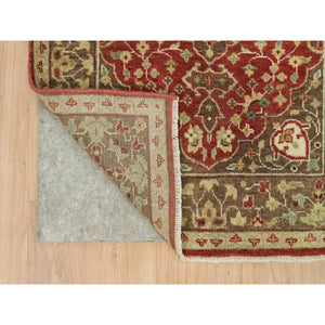 2'7"x22' Cherry Red, Antiqued Tabriz Haji Jalili Design, Fine Weave, Natural Dyes, All Wool, Plush Pile, Hand Knotted, XL Runner Oriental Rug FWR540696