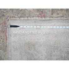 Load image into Gallery viewer, 7&#39;10&quot;x9&#39;10&quot; Dark Coral with Medium Gray, Abstract with Fire Mosaic Design, Densely Woven, Wool and Silk, Hand Knotted, Oriental Rug FWR61080