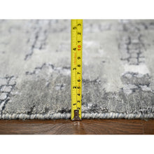 Load image into Gallery viewer, 10&#39;x13&#39;10&quot; Medium Gray, Abstract With Mosaic Design, Wool And Silk, Hand Knotted, Oriental Rug FWR60054